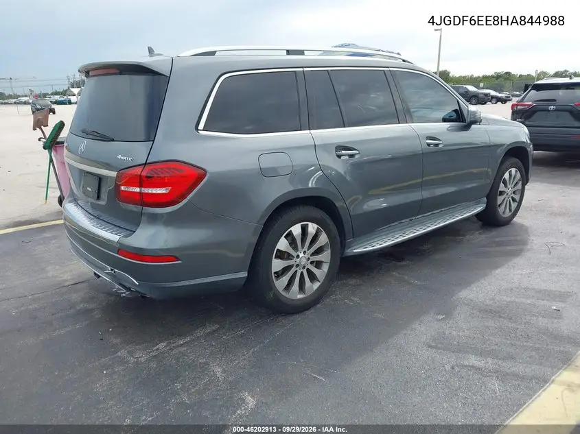 2017 MERCEDES GLS-KLASSE VIN 4JGDF6EE8HA844988 — фото 4