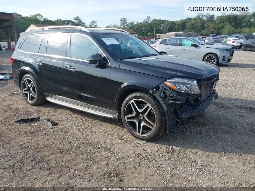 MERCEDES GLS-KLASSE 2017, VIN 4JGDF7DE6HA750065