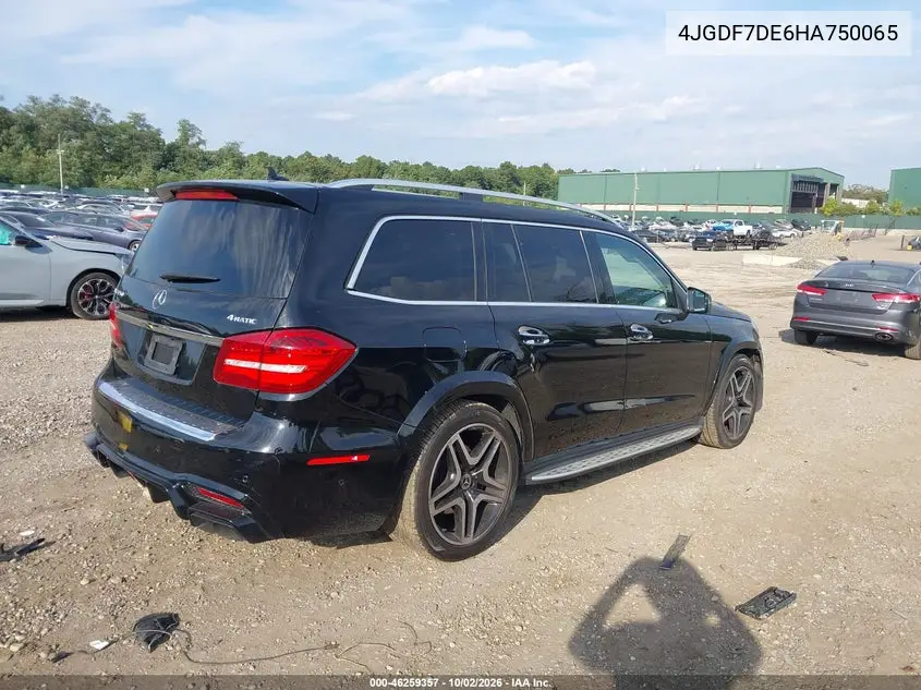 2017 MERCEDES GLS-KLASSE VIN 4JGDF7DE6HA750065 — фото 4