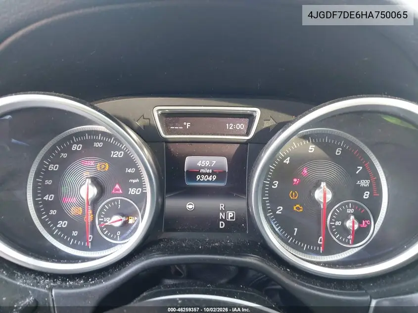 2017 MERCEDES GLS-KLASSE VIN 4JGDF7DE6HA750065 — фото 7