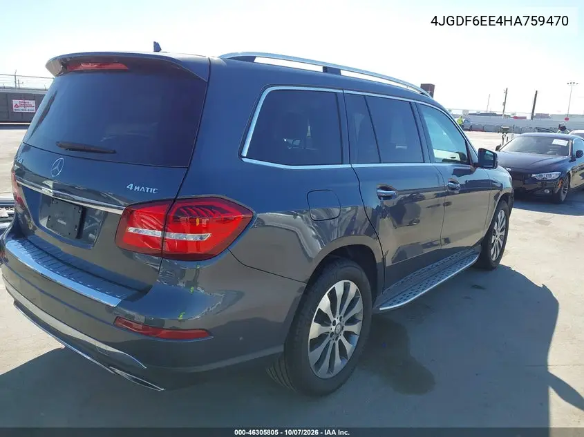 2017 MERCEDES GLS-KLASSE VIN 4JGDF6EE4HA759470 — фото 4