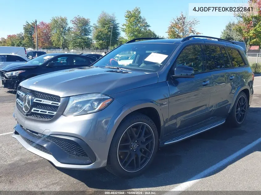 2019 MERCEDES GLS-KLASSE VIN 4JGDF7FE0KB232841 — фото 2