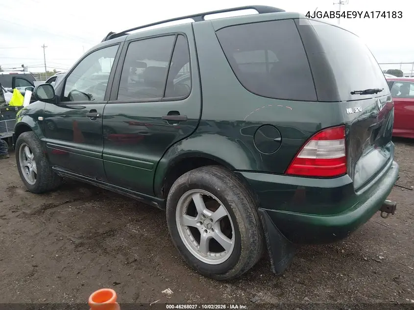 2000 MERCEDES M-KLASSE VIN 4JGAB54E9YA174183 — фото 3