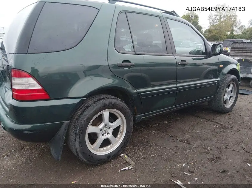 2000 MERCEDES M-KLASSE VIN 4JGAB54E9YA174183 — фото 4