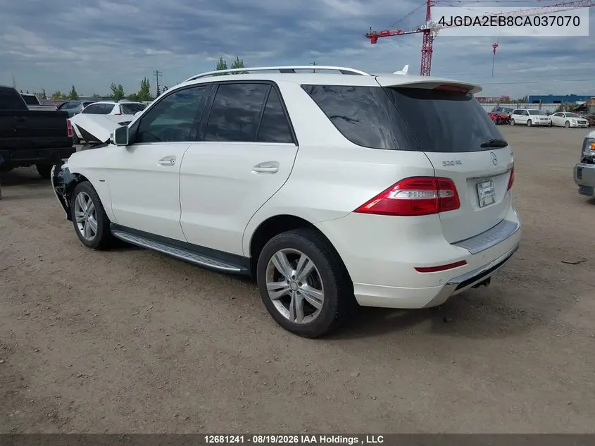 2012 MERCEDES M-KLASSE VIN 4JGDA2EB8CA037070 — фото 3