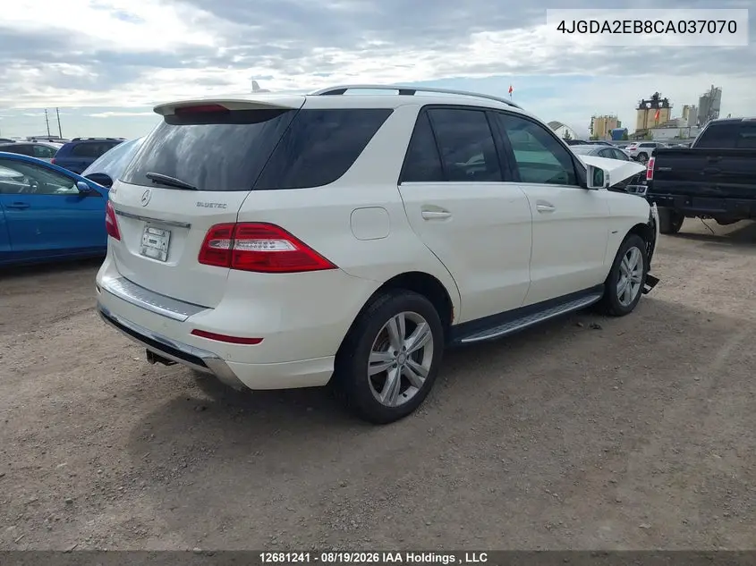 2012 MERCEDES M-KLASSE VIN 4JGDA2EB8CA037070 — фото 4