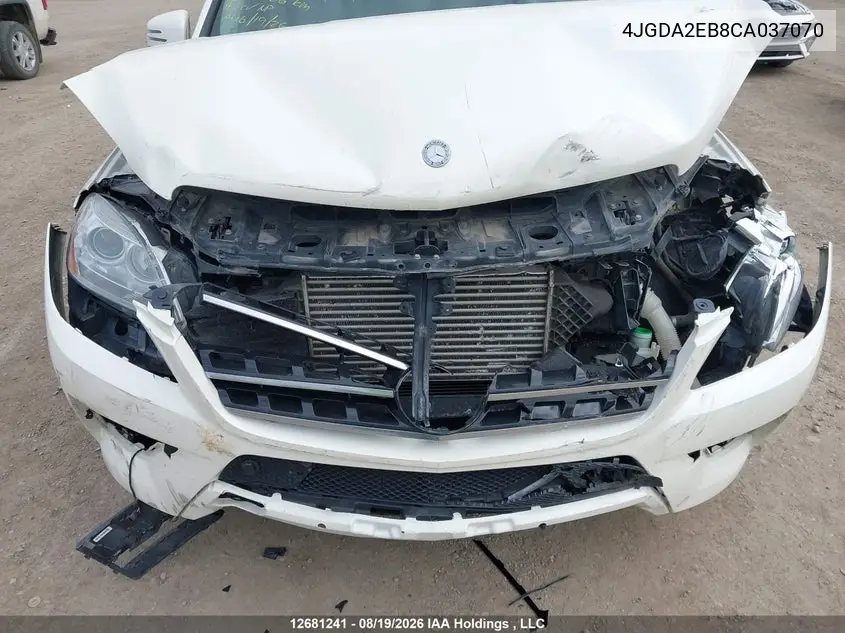 2012 MERCEDES M-KLASSE VIN 4JGDA2EB8CA037070 — фото 6