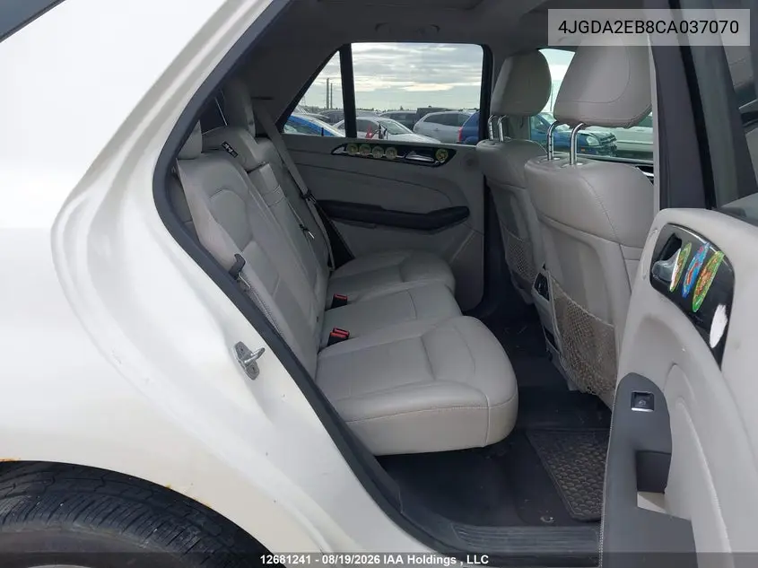 2012 MERCEDES M-KLASSE VIN 4JGDA2EB8CA037070 — фото 8