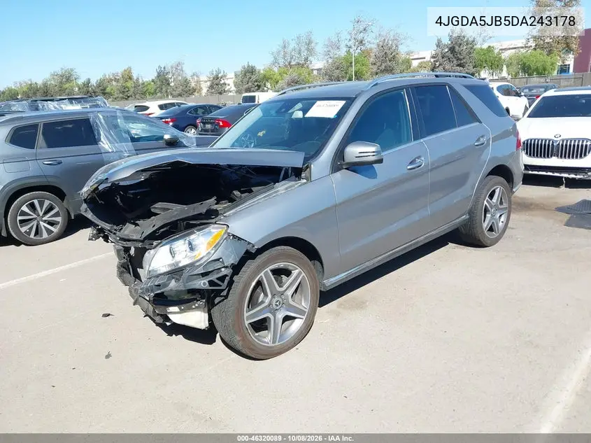 2013 MERCEDES M-KLASSE VIN 4JGDA5JB5DA243178 — фото 2