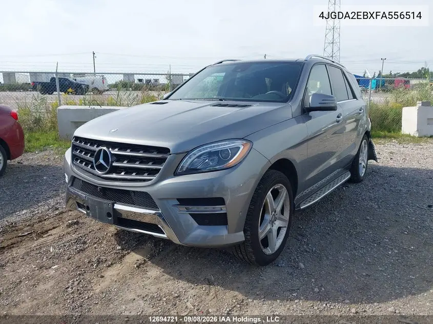 2015 MERCEDES M-KLASSE VIN 4JGDA2EBXFA556514 — фото 2