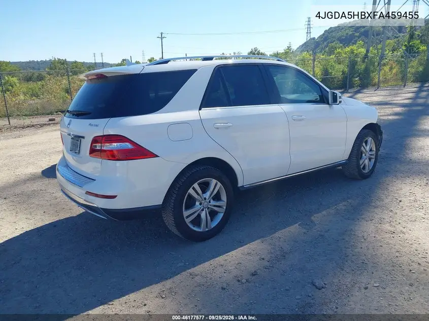 2015 MERCEDES M-KLASSE VIN 4JGDA5HBXFA459455 — фото 4