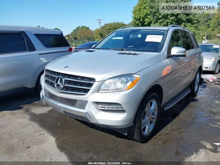 2015 MERCEDES M-KLASSE VIN 4JGDA5HB3FA507569 — фото 2
