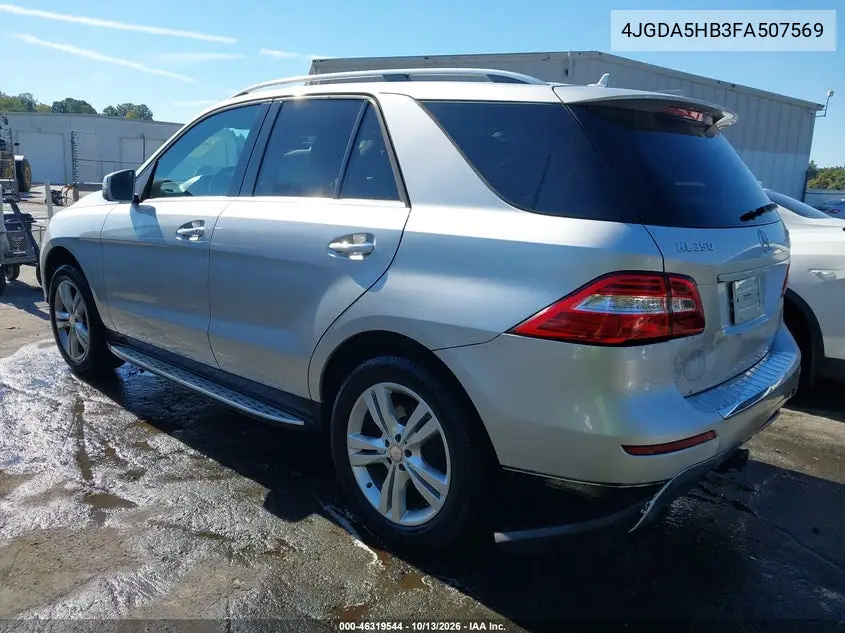 2015 MERCEDES M-KLASSE VIN 4JGDA5HB3FA507569 — фото 3