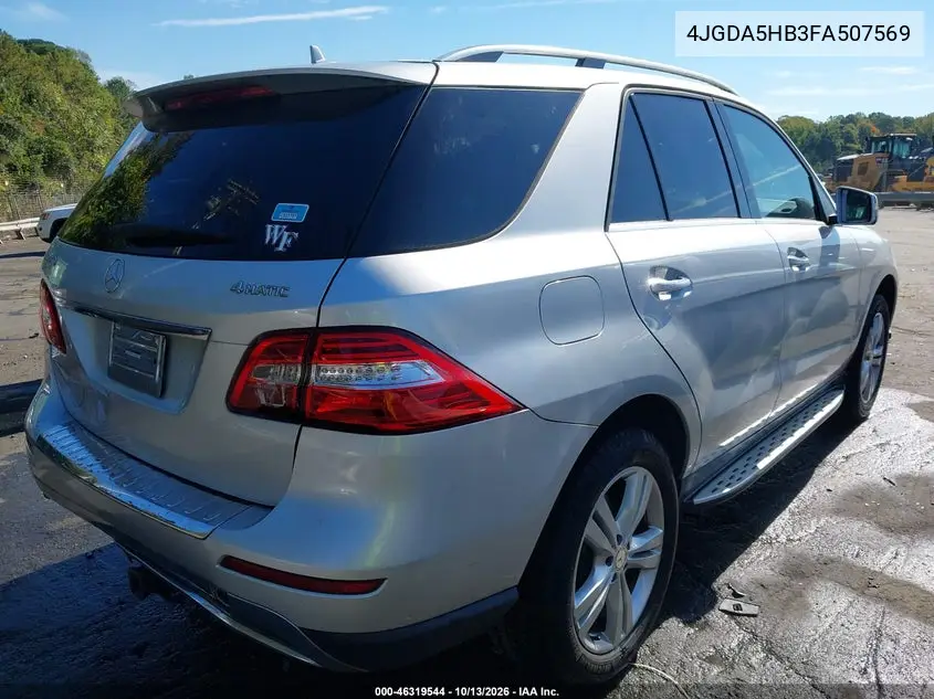 2015 MERCEDES M-KLASSE VIN 4JGDA5HB3FA507569 — фото 4