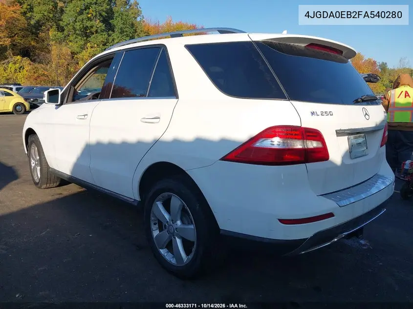 2015 MERCEDES M-KLASSE VIN 4JGDA0EB2FA540280 — фото 3