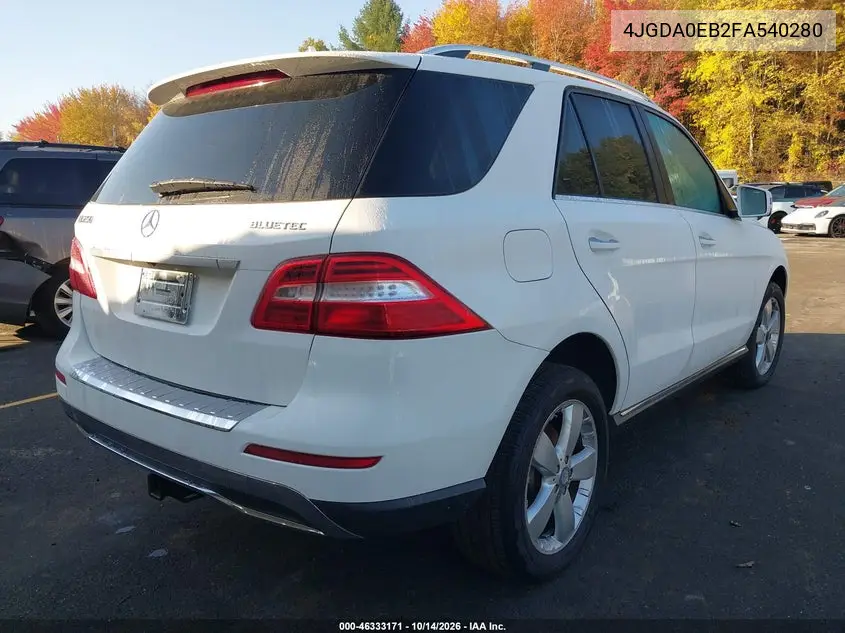2015 MERCEDES M-KLASSE VIN 4JGDA0EB2FA540280 — фото 4
