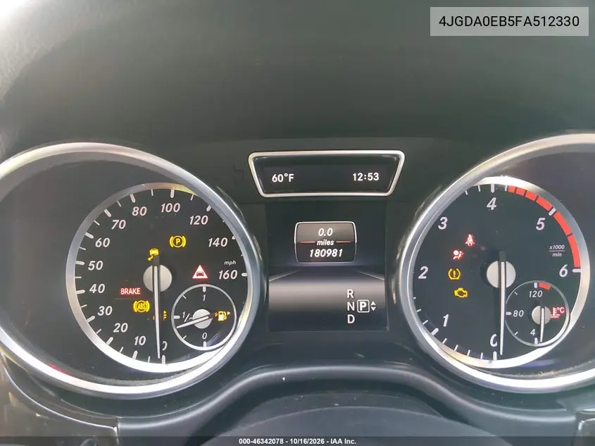2015 MERCEDES M-KLASSE VIN 4JGDA0EB5FA512330 — фото 7