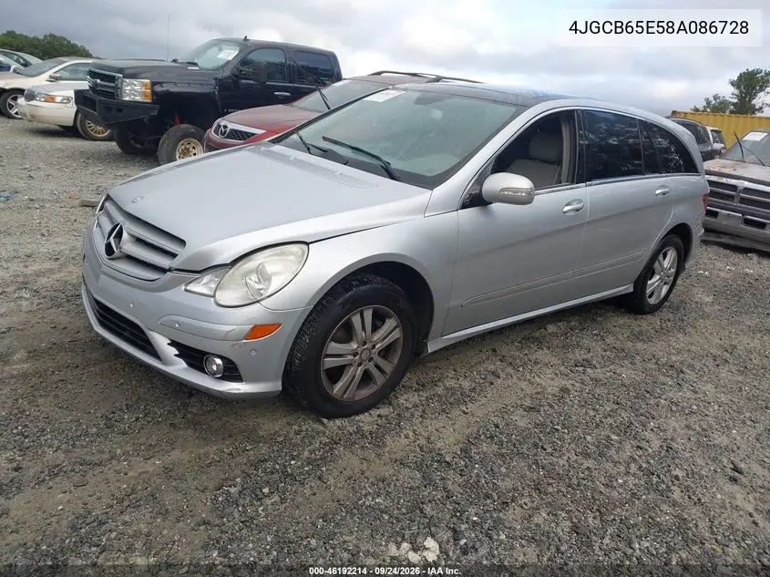 2008 MERCEDES R-KLASSE VIN 4JGCB65E58A086728 — фото 2