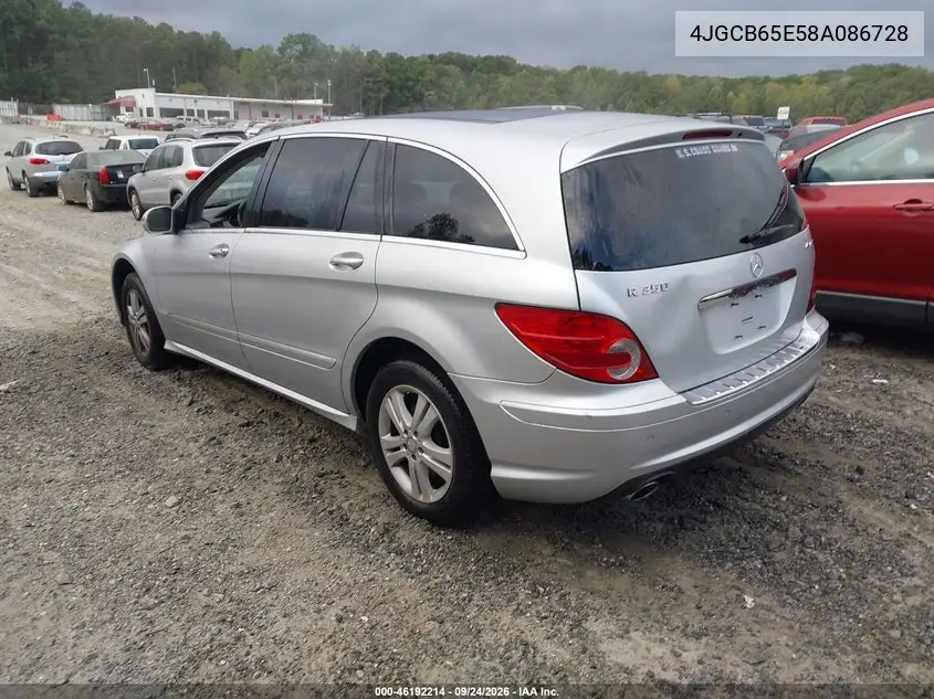 2008 MERCEDES R-KLASSE VIN 4JGCB65E58A086728 — фото 3