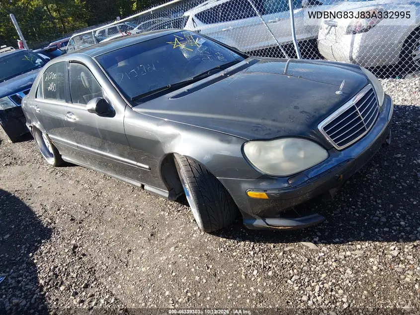 MERCEDES S-KLASSE 2003, VIN WDBNG83J83A332995