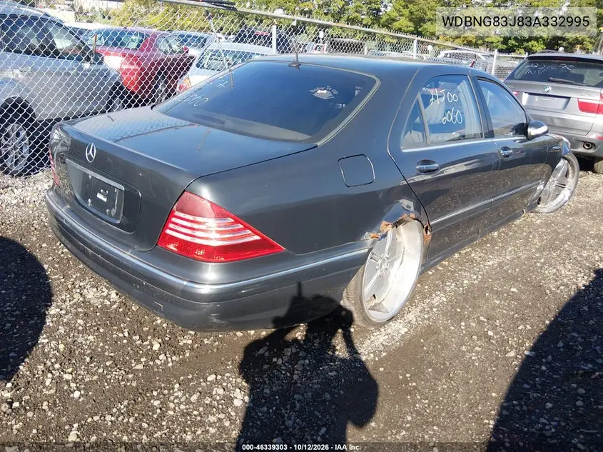 2003 MERCEDES S-KLASSE VIN WDBNG83J83A332995 — фото 4