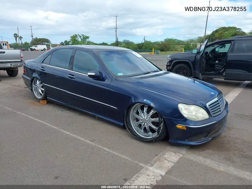 MERCEDES S-KLASSE 2003, VIN WDBNG70J23A378255