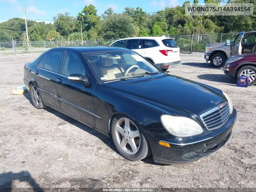 MERCEDES S-KLASSE 2004, VIN WDBNG75J14A394554