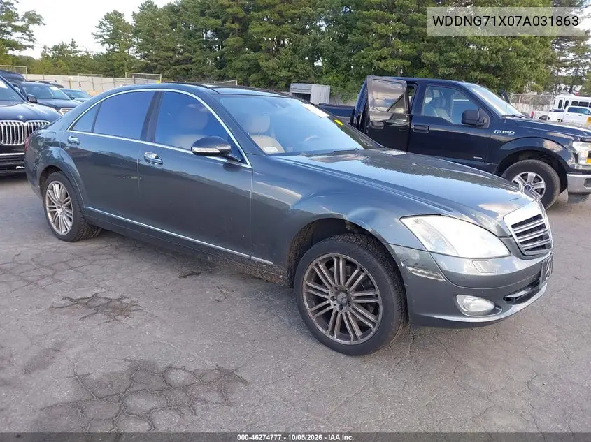 MERCEDES S-KLASSE 2007, VIN WDDNG71X07A031863