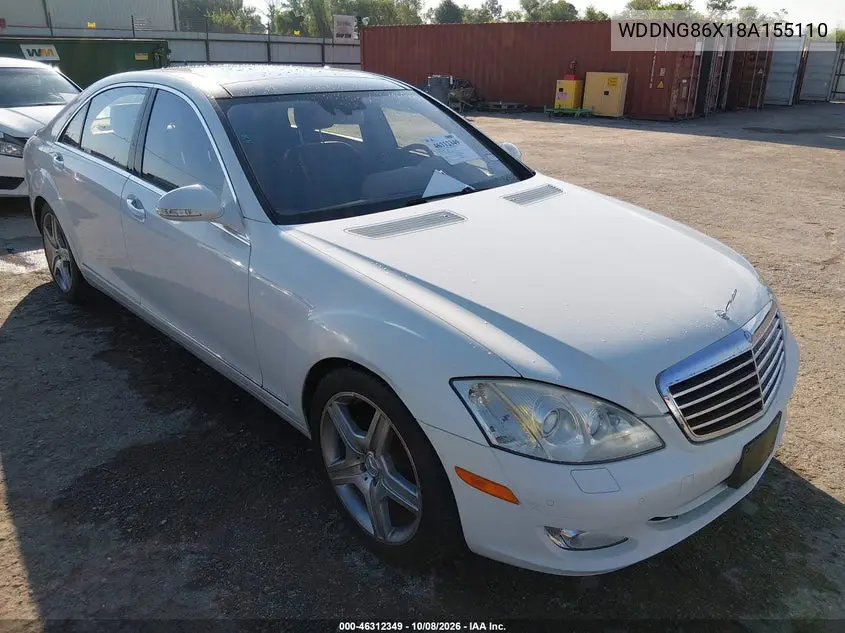MERCEDES S-KLASSE 2008, VIN WDDNG86X18A155110