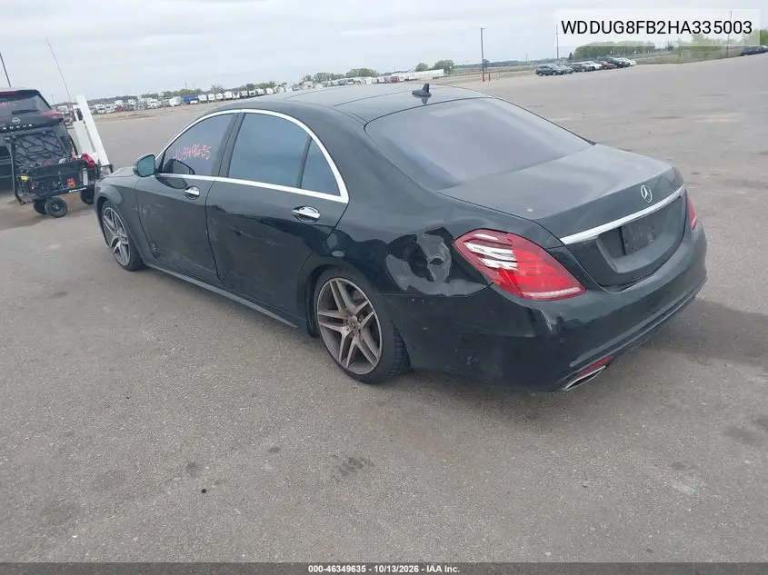 2017 MERCEDES S-KLASSE VIN WDDUG8FB2HA335003 — фото 3