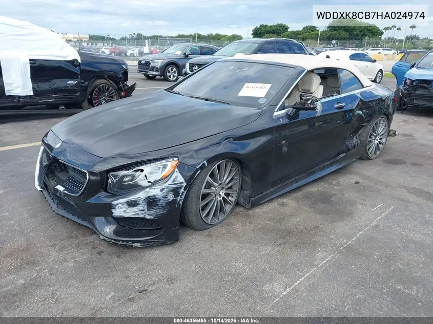 2017 MERCEDES S-KLASSE VIN WDDXK8CB7HA024974 — фото 2