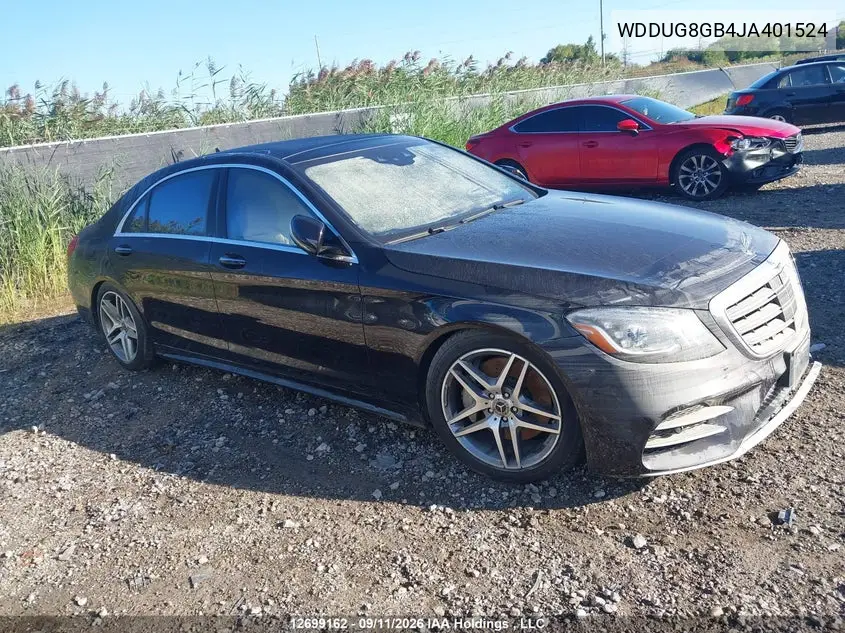 MERCEDES S-KLASSE 2018, VIN WDDUG8GB4JA401524