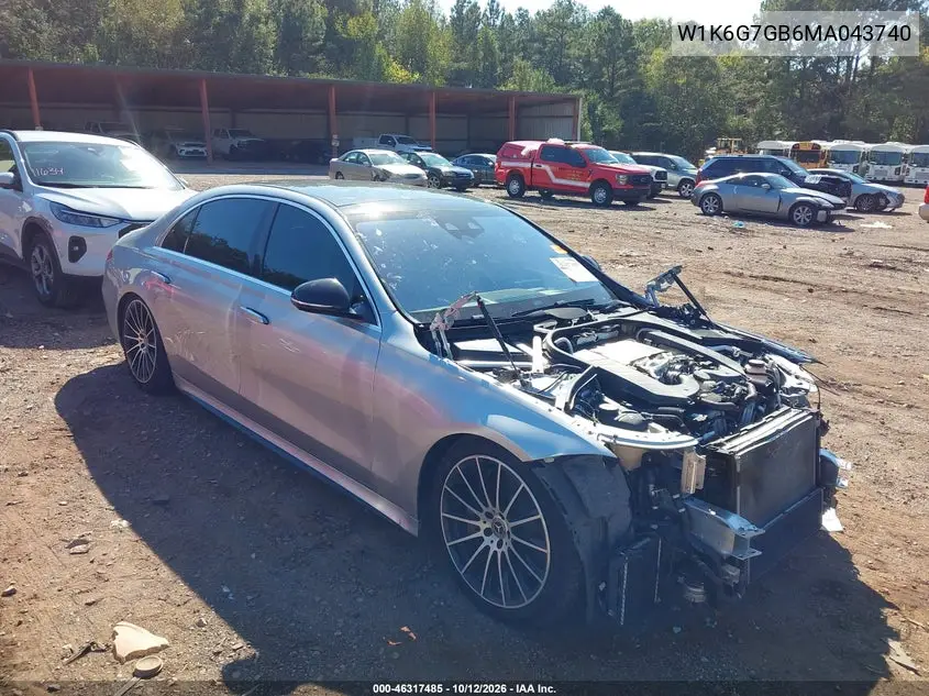 MERCEDES S-KLASSE 2021, VIN W1K6G7GB6MA043740