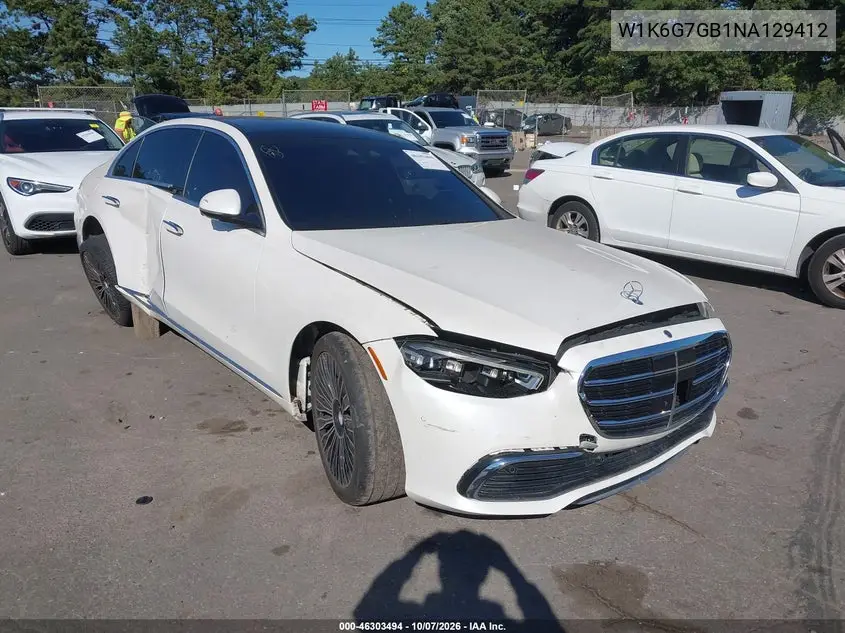 MERCEDES S-KLASSE 2022, VIN W1K6G7GB1NA129412