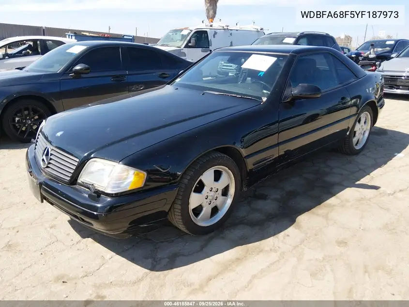 2000 MERCEDES SL-KLASSE VIN WDBFA68F5YF187973 — фото 2