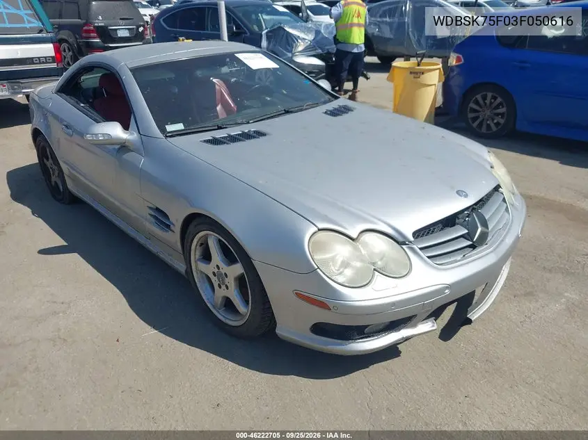 MERCEDES SL-KLASSE 2003, VIN WDBSK75F03F050616
