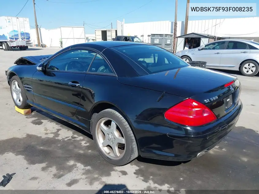 2003 MERCEDES SL-KLASSE VIN WDBSK75F93F008235 — фото 3