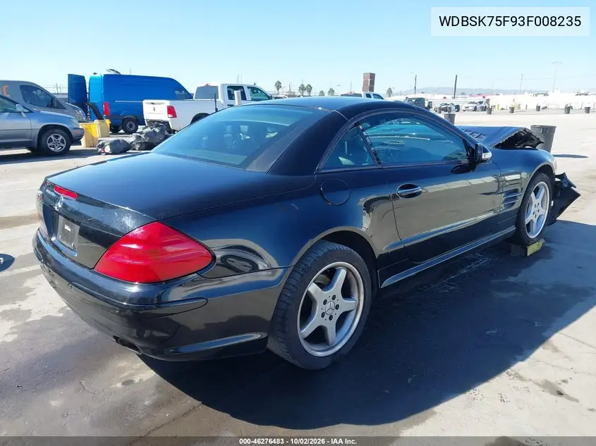 2003 MERCEDES SL-KLASSE VIN WDBSK75F93F008235 — фото 4