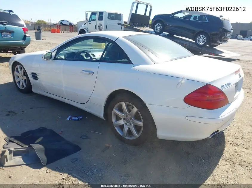 2003 MERCEDES SL-KLASSE VIN WDBSK75F63F022612 — фото 3