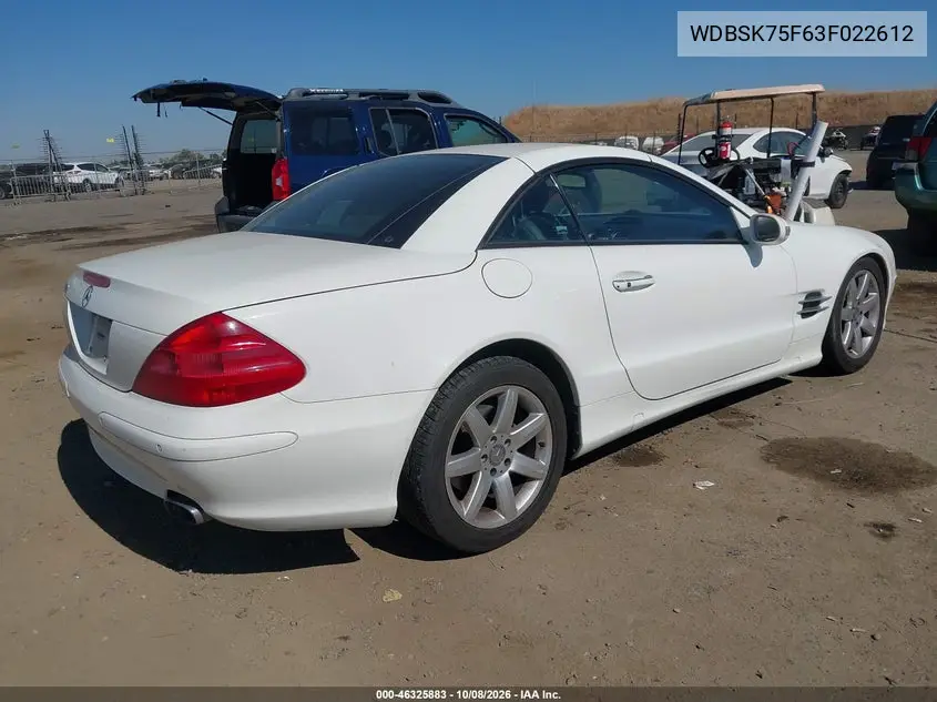 2003 MERCEDES SL-KLASSE VIN WDBSK75F63F022612 — фото 4