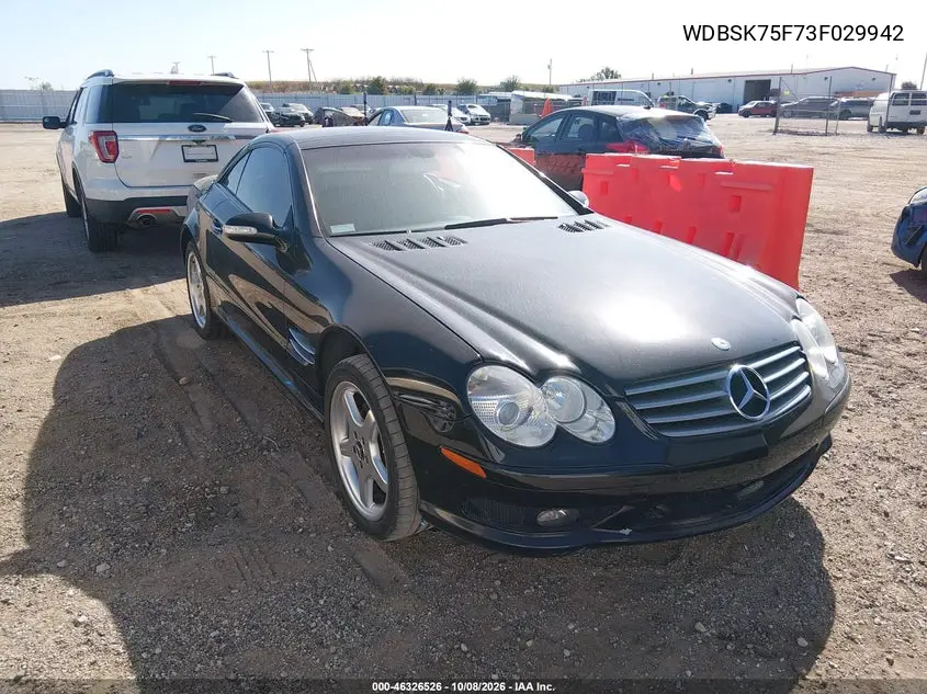 MERCEDES SL-KLASSE 2003, VIN WDBSK75F73F029942