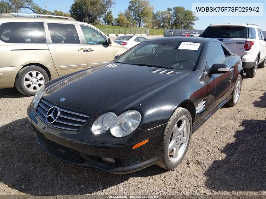 2003 MERCEDES SL-KLASSE VIN WDBSK75F73F029942 — фото 2