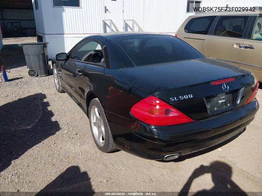 2003 MERCEDES SL-KLASSE VIN WDBSK75F73F029942 — фото 3