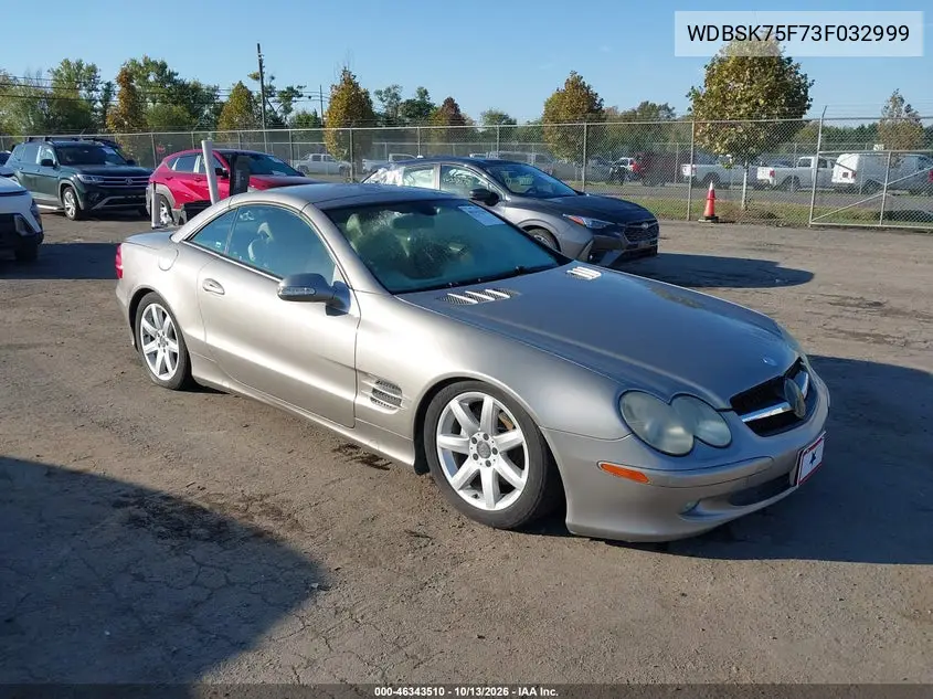 MERCEDES SL-KLASSE 2003, VIN WDBSK75F73F032999