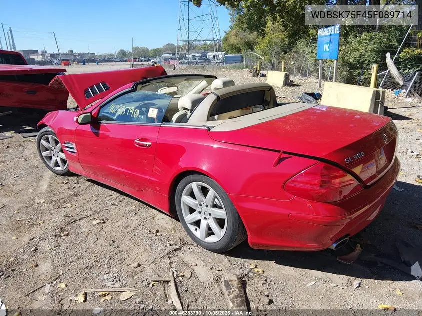 2005 MERCEDES SL-KLASSE VIN WDBSK75F45F089714 — фото 3