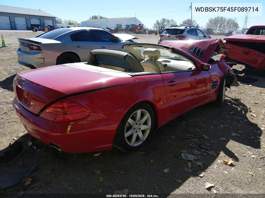 2005 MERCEDES SL-KLASSE VIN WDBSK75F45F089714 — фото 4