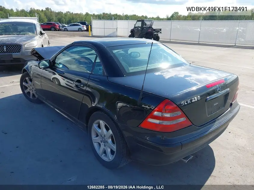2001 MERCEDES SLK-KLASSE VIN WDBKK49FX1F173491 — фото 3