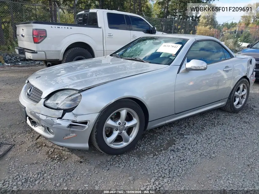 2001 MERCEDES SLK-KLASSE VIN WDBKK65F01F209691 — фото 2