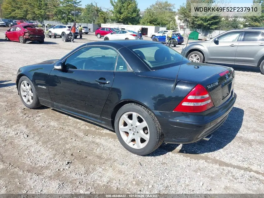 2002 MERCEDES SLK-KLASSE VIN WDBKK49F52F237910 — фото 3