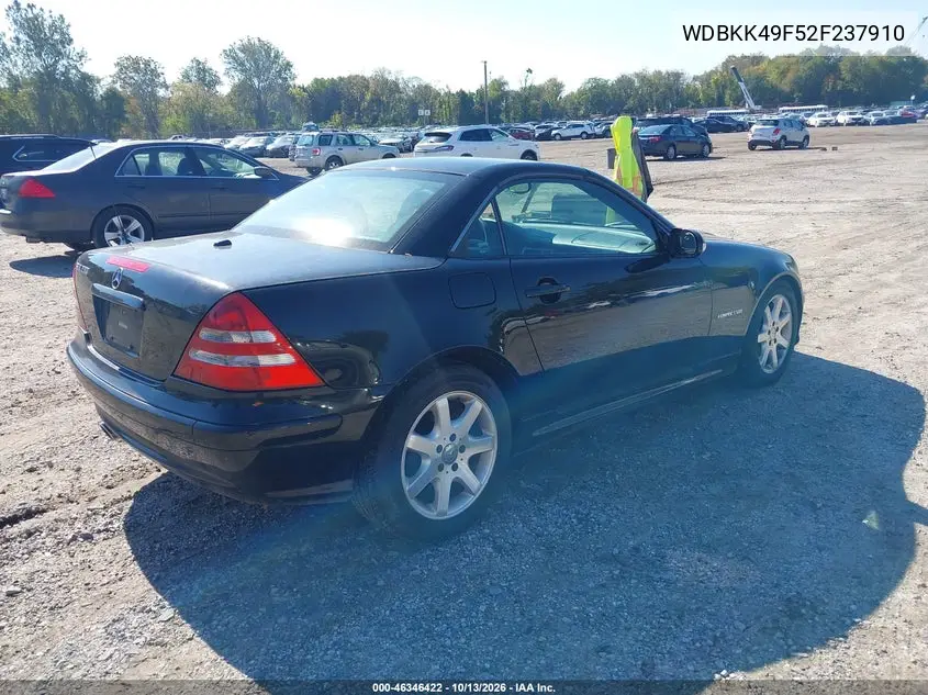 2002 MERCEDES SLK-KLASSE VIN WDBKK49F52F237910 — фото 4